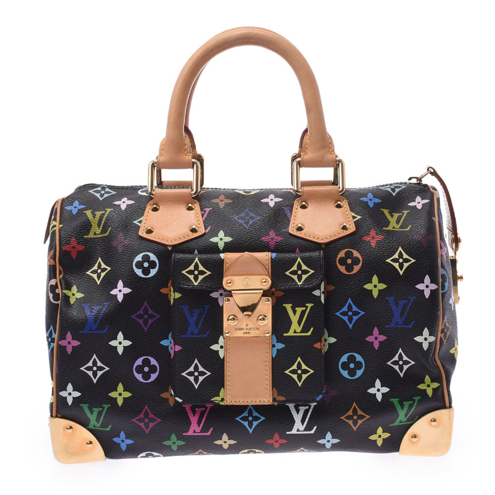 LOUIS VUITTON ルイヴィトン マルチカラー スピーディ30 ノワール M92642 レディース モノグラムマルチカラー ハンドバッグ ABランク 中古 