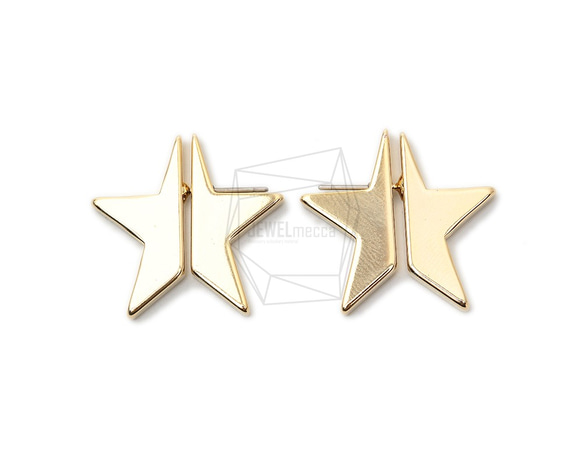 ERG-1457-G【1セット】スターピアスセット,Star Earring Post,Clutch SET