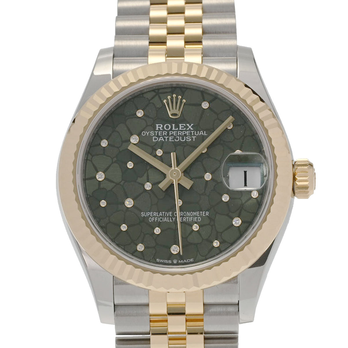 【現金特価】ROLEX ロレックス デイトジャスト 31 ダイヤ フローラルモチーフ 2023年11月 278273 レディース YG/SS 腕時計 自動巻き グリーン系フローラル文字盤 未使用 