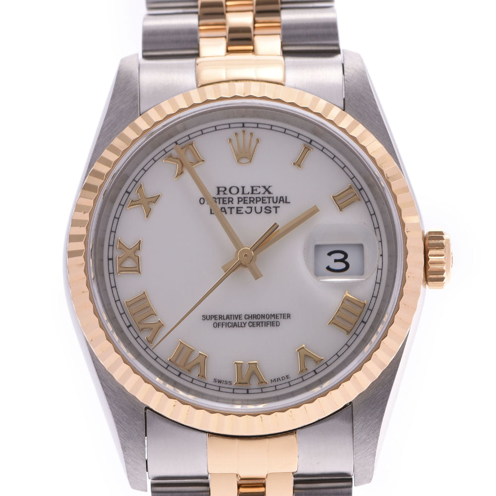 ROLEX ロレックス デイトジャスト 16233 メンズ YG/SS 腕時計 自動巻き ホワイトローマン文字盤 Aランク 中古 