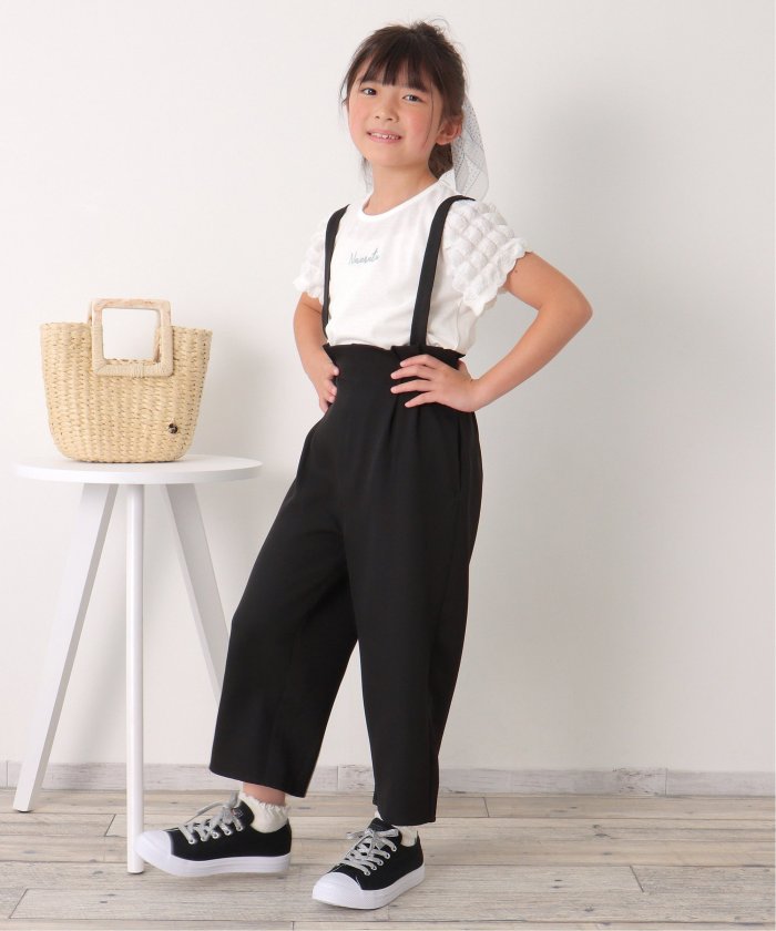 イッカ　キッズ/ストレッチサス付きワイドパンツ（120〜160cm）