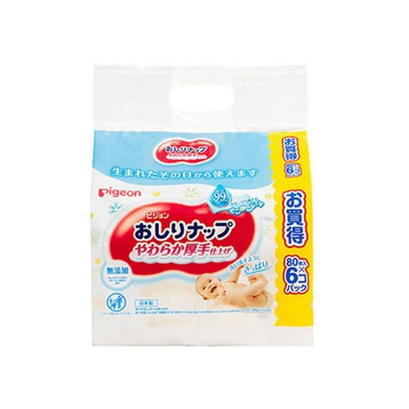 ピジョン おしりナップ 厚手 純水99% 80枚 6個 FCU5961