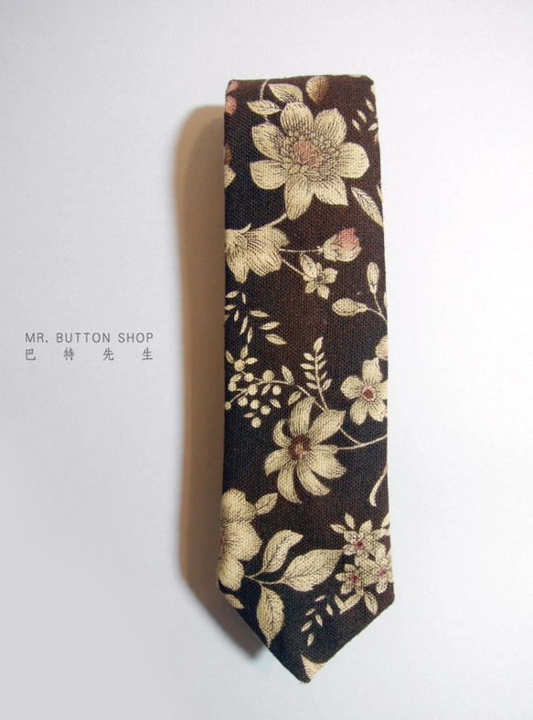 Mr. Bart-Vintage Floral Tie-Neckties-classic-Coffee