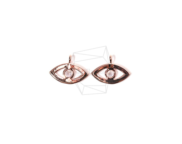 PDT-1512-PG【2個入り】イーブルアイペンダント,Evil Eye Pointed Cubic Pendant