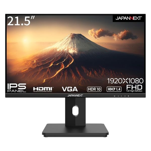 21.5インチ 液晶ディスプレイ(1920x1080/IPS/非光沢/HDMI/VGA/チルト/高さ調整) JN-I215FLFHSP（直送品）