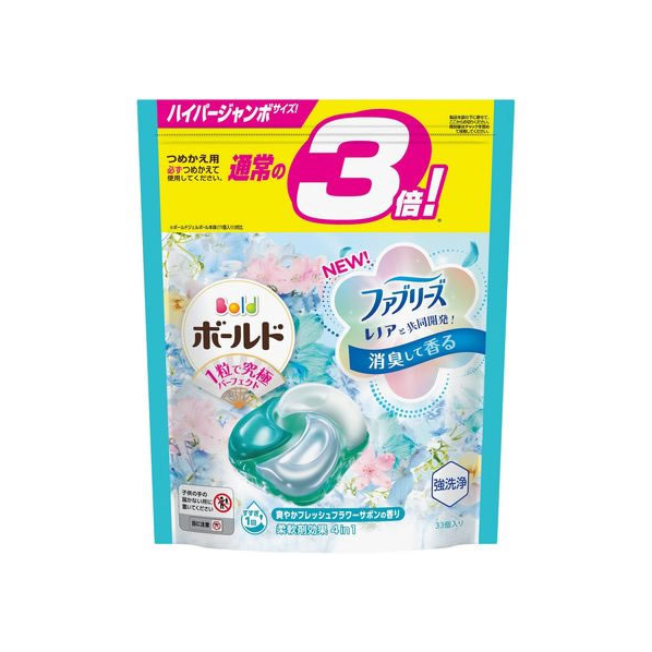 Ｐ＆Ｇ ボールドジェルボール4D フレッシュフラワーサボン詰替 33個入 FC905NT