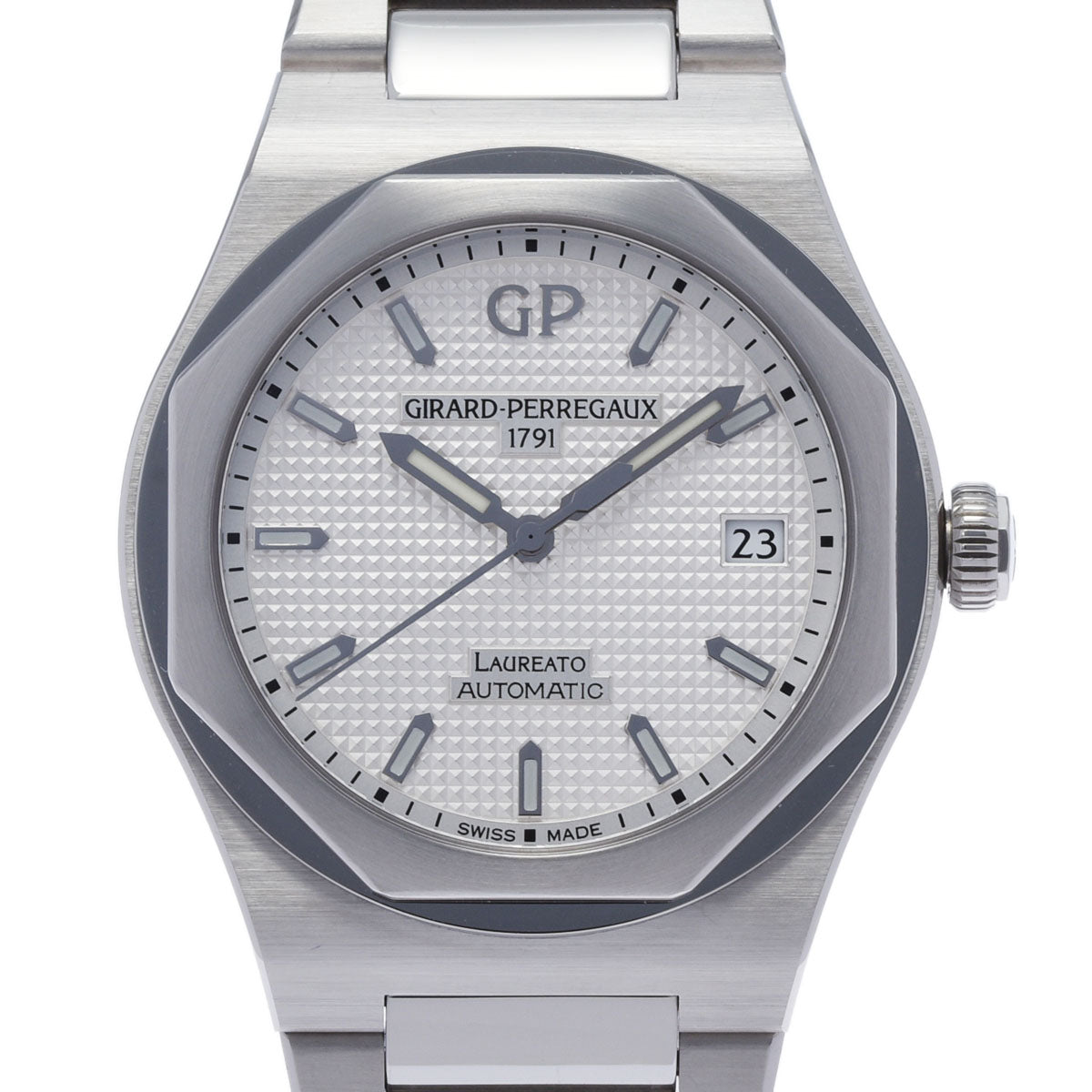 GIRARD-PERREGAUX ジラール・ペルゴ ロレアート 81005-11-131-BB6A メンズ SS 腕時計 自動巻き シルバー文字盤 Aランク 中古 