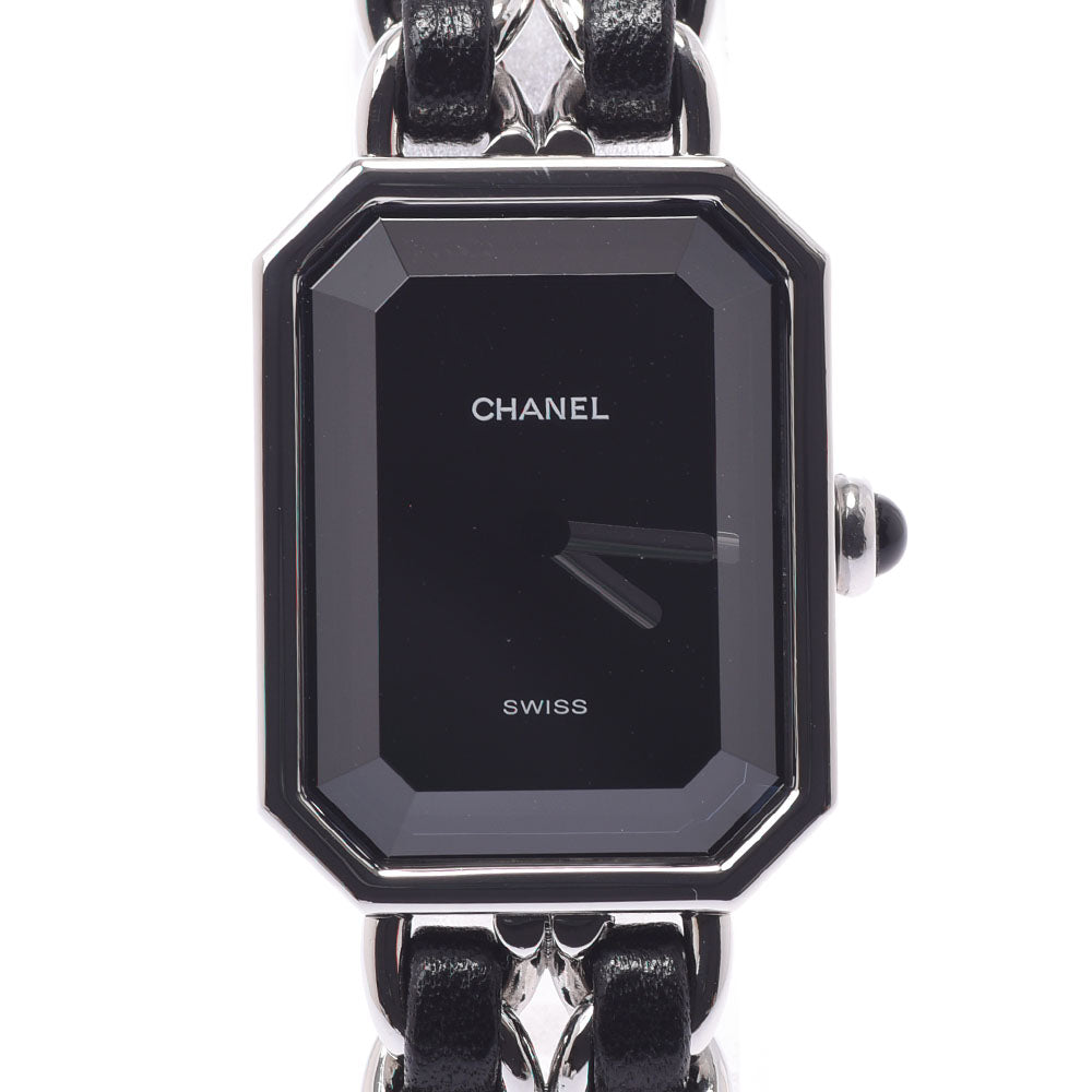 CHANEL シャネル プルミエール サイズL H0451 レディース SS/革 腕時計 クオーツ 黒文字盤 Aランク 中古 