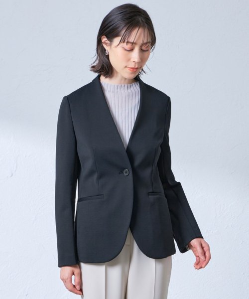 【NAVY】【着心地抜群/セットアップ】ストレッチダンボールジャケット