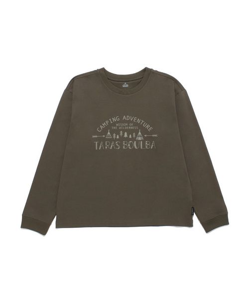 タラスブルバ/レディース ポリエステルロングＴシャツ（キャンプロゴ）