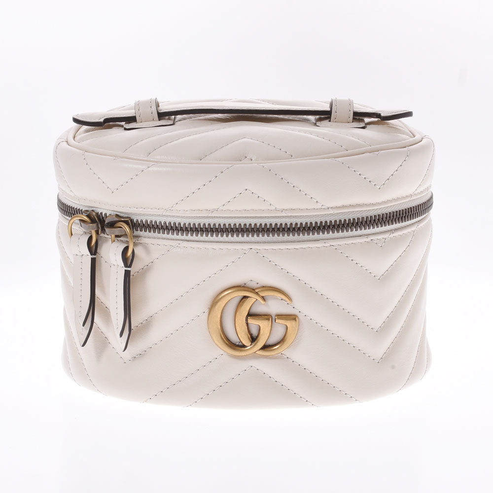 GUCCI グッチ GGマーモント 2WAYミニバックパック 白 598594 レディース レザー 2WAYバッグ 新同 中古 