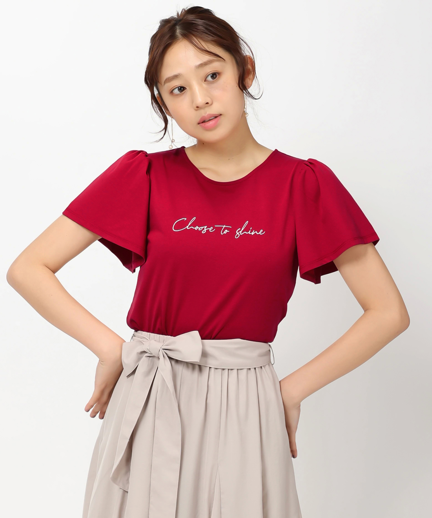 ミッシュマッシュ/バックリボンメッセージTシャツ/MM328202