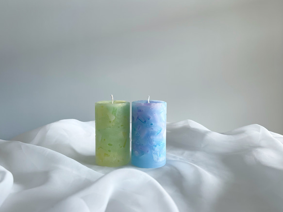 ajisai candle*紫陽花キャンドル*ナチュラルキャンドル*アロマキャンドル*2本セット*