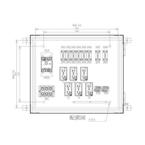 セフティー電気用品 セフティー 仮設電灯分電盤 ML100ー62 主幹100A 8回路(2端子台) ML100-62 1個 340-2965（直送品）