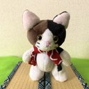 手のりミケ猫のぬいぐるみ（風呂敷）