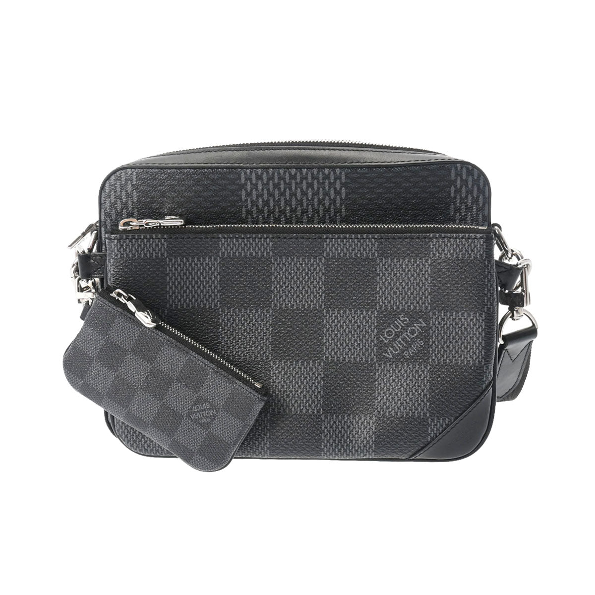 LOUIS VUITTON ルイヴィトン ダミエグラフィット トリオメッセンジャー 黒/グレー N50017 メンズ ダミエグラフィットキャンバス ショルダーバッグ Aランク 中古 