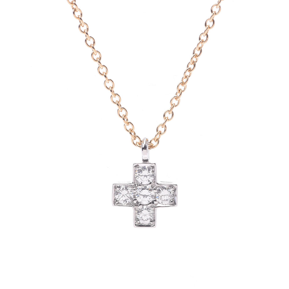 TIFFANY&Co. ティファニー クルーシーフォーム クロス 5Pダイヤ レディース PT950/K18YG ネックレス Aランク 中古 