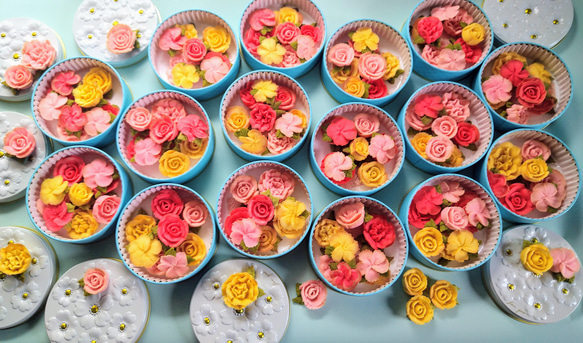 あんこのお花!食べられるお花。花グルメ　身体に優しいあんフラワークッキー！餡子で出来たお花 グルテンフリー　クッキー缶