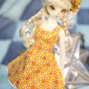 【送料無料】Dearmine DLサイズ　レトロワンピース　オレンジ