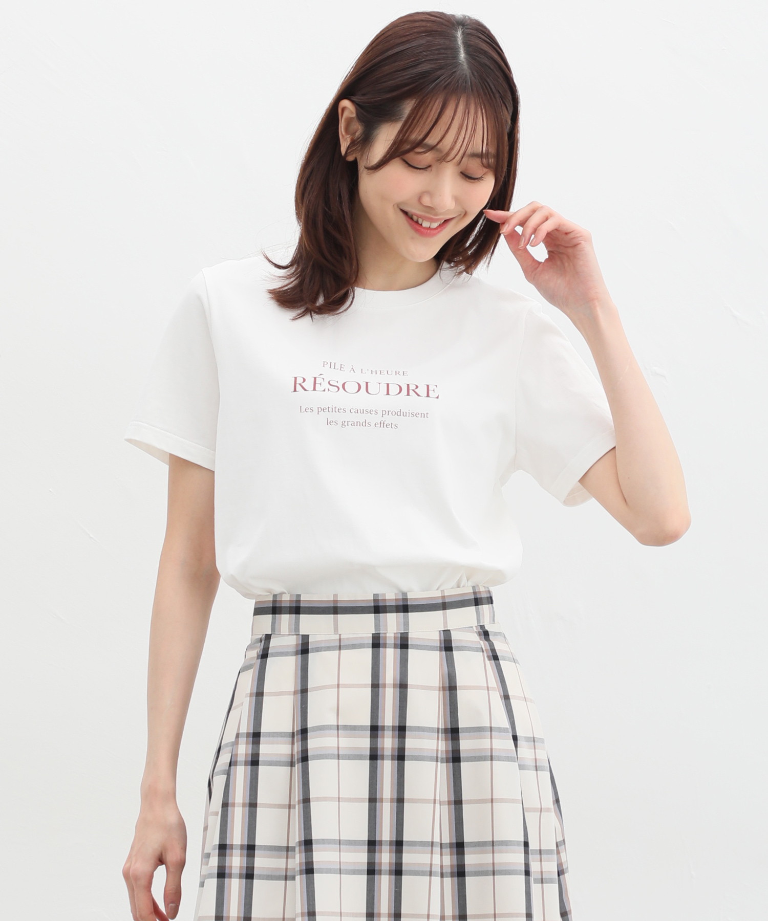 ハニーズ/ロゴプリントＴシャツ トップス Tシャツ ロゴT 半袖 ロゴ 綿混 接触冷感 UVカット