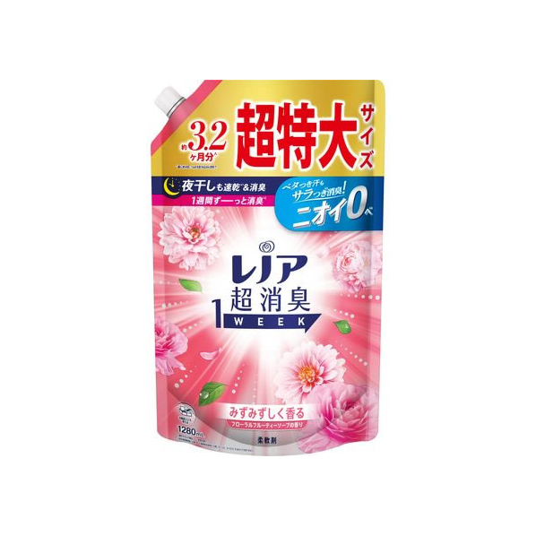 Ｐ＆Ｇ レノア超消臭1week フローラルフルーティーソープ 替 超特大1280mL FC412PU