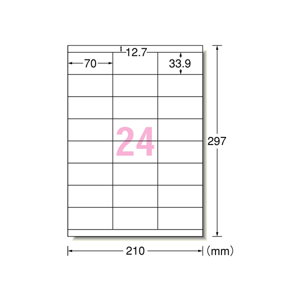 エーワン ラベルシール[ハイグレード] 24面 上下余白 100枚 F862414-76324