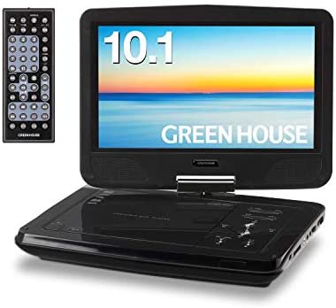 グリーンハウス 10.1型ワイド ポータブルDVDプレーヤー GH-PDV10M-BK【中古品】