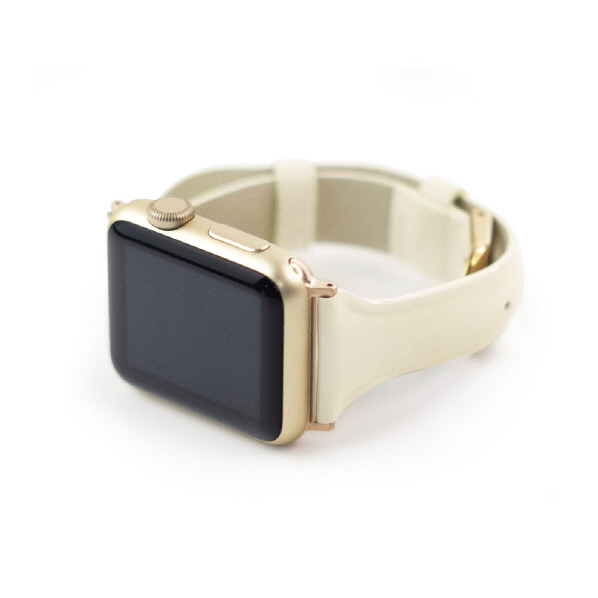 WEARPLANET Apple Watch 41/40/38mm用Slim Line 本革 エナメルバンド アンティークホワイト WP23099AWWH