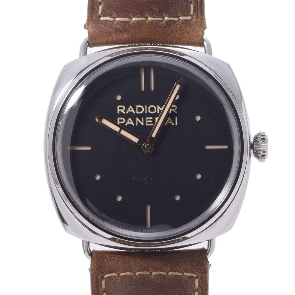 OFFICINE PANERAI オフィチーネパネライ ラジオミール 3デイズ PAM00425 メンズ SS/革 腕時計 手巻き 黒文字盤 Aランク 中古 