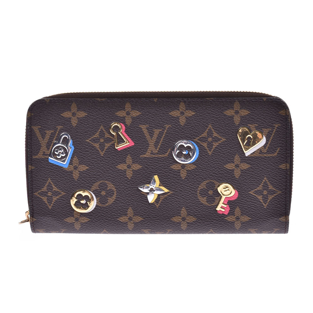 LOUIS VUITTON ルイヴィトン モノグラム ラブロック ジッピーウォレット ブラウン M64116 レディース 長財布 Aランク 中古 