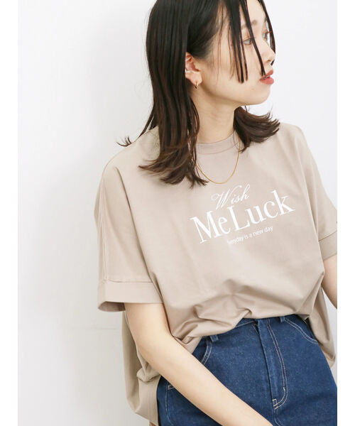 サマンサモスモス ブルー/【接触冷感】冷感プリントビッグTシャツ