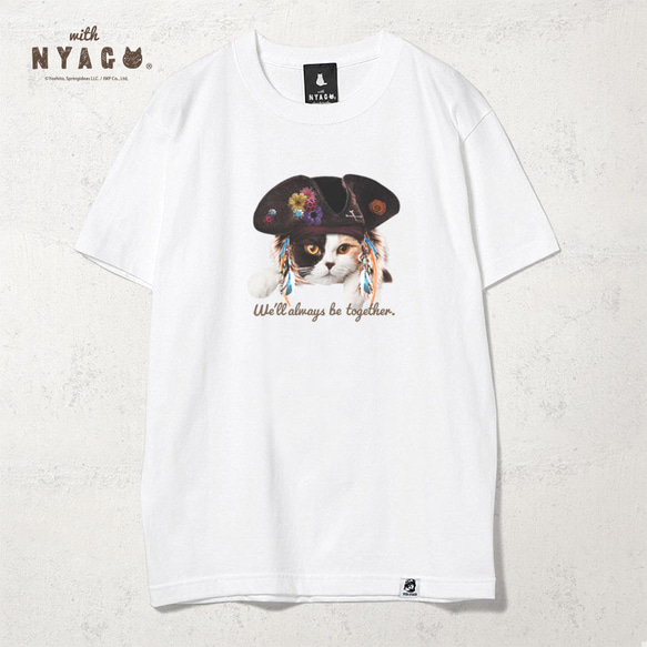 with NYAGO Tシャツ 半袖 ［ パイレーツ オスカー 三毛猫 1026 ］