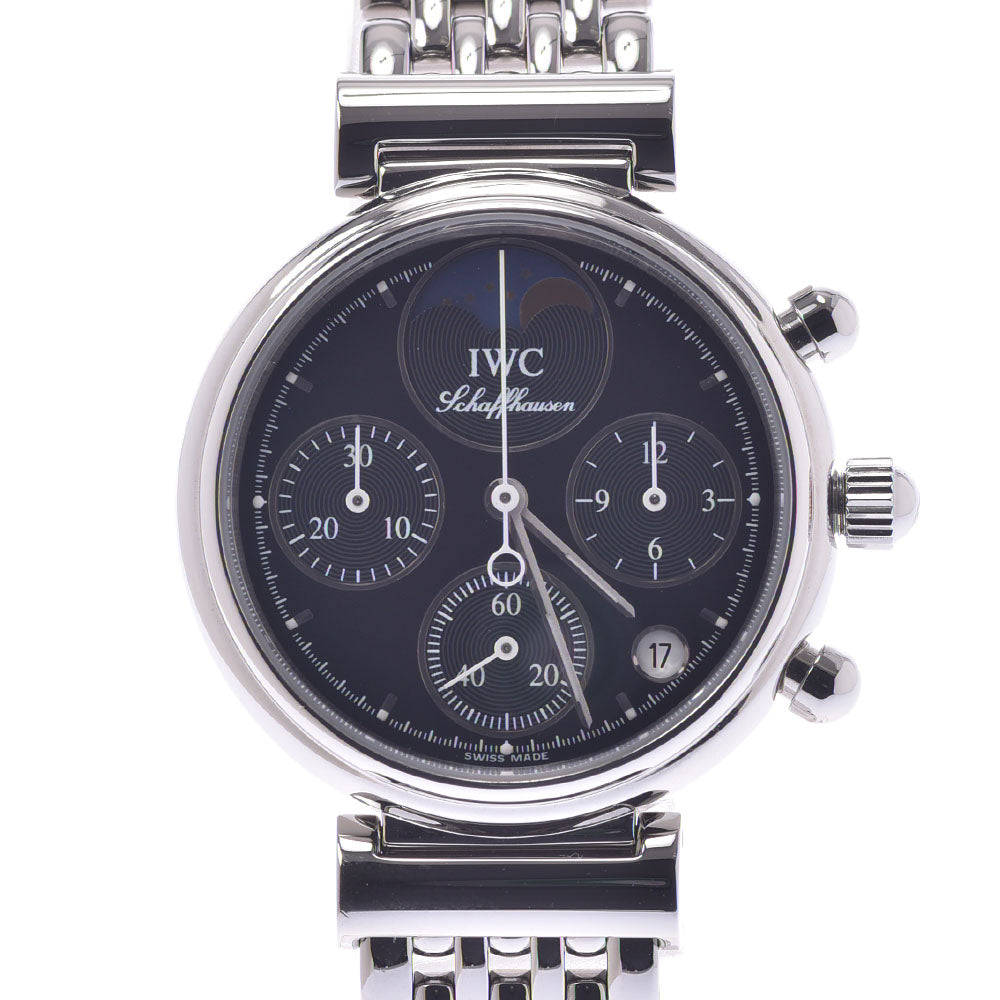 IWC SCHAFFHAUSEN アイダブリューシー シャフハウゼン リトル ダ ヴィンチ IW373614 レディース SS 腕時計 クオーツ 黒文字盤 Aランク 中古 