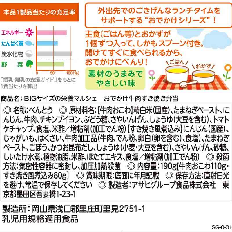 BIGサイズの栄養マルシェ おでかけ 牛肉すき焼き弁当