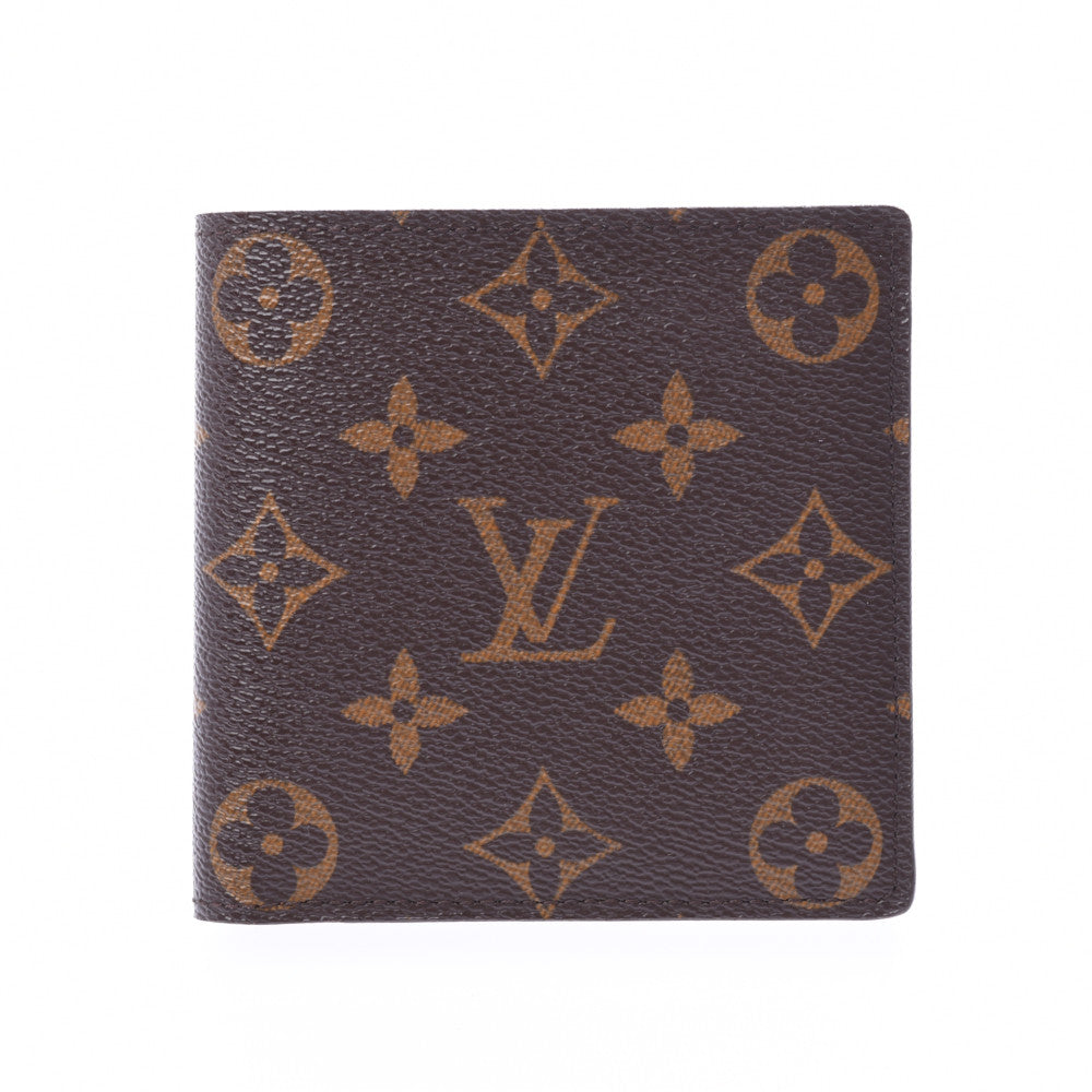 LOUIS VUITTON ルイヴィトン モノグラム ポルトフォイユ マルコ ブラウン M61675 メンズ モノグラムキャンバス 二つ折り財布 ABランク 中古 