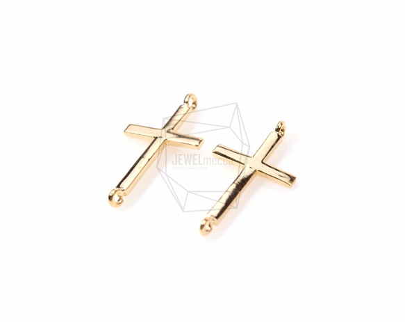 CNT-102-G【2個入り】クロスペンダント,Gold Cross Pendant/10mm x 16mm