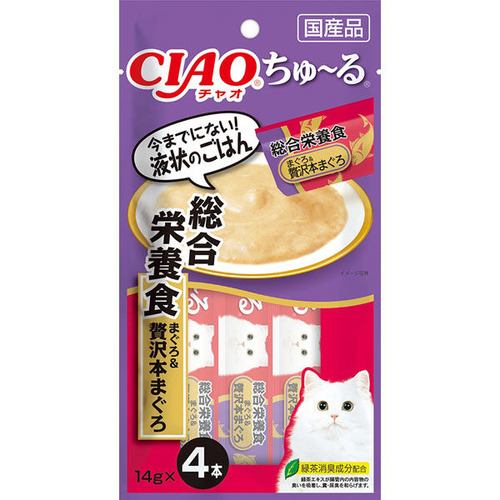 いなばペットフード CIAOちゅーる まぐろ＆贅沢本マグロ 猫用総合栄養食 4本