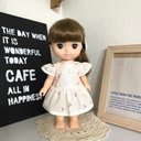 ピンクのさくらんぼワンピース&ヘアゴムセット ＊メルちゃん ソランちゃんの服＊