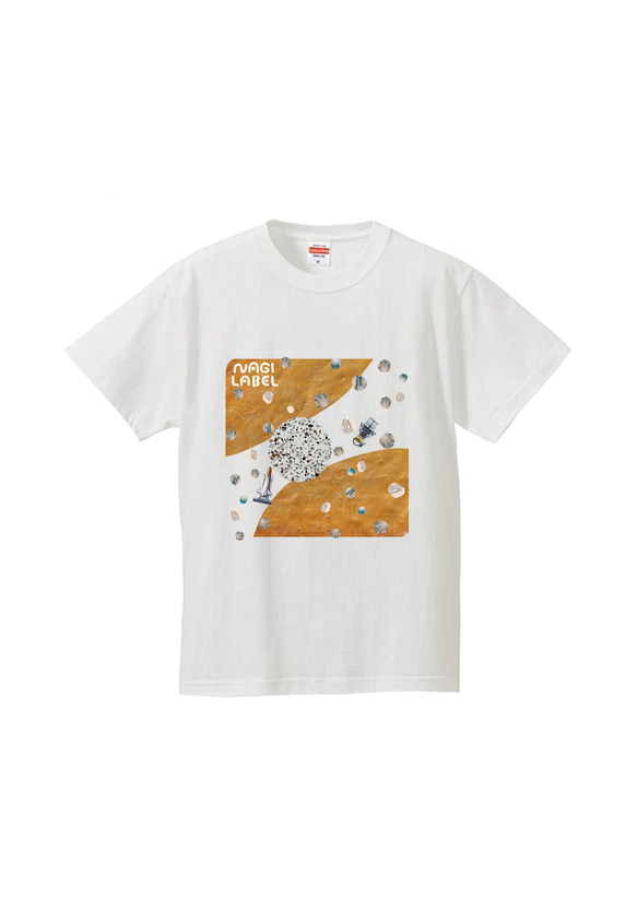 kidsオリジナルアートプリント　Tシャツ　ホワイト（宇宙）