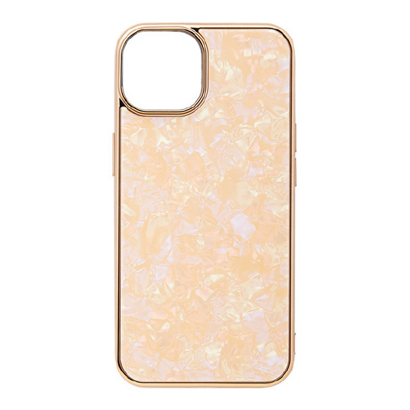 CCCフロンティア iPhone 14用Glass Shell Case coral pink UNI-CSIP22M-0GSCP