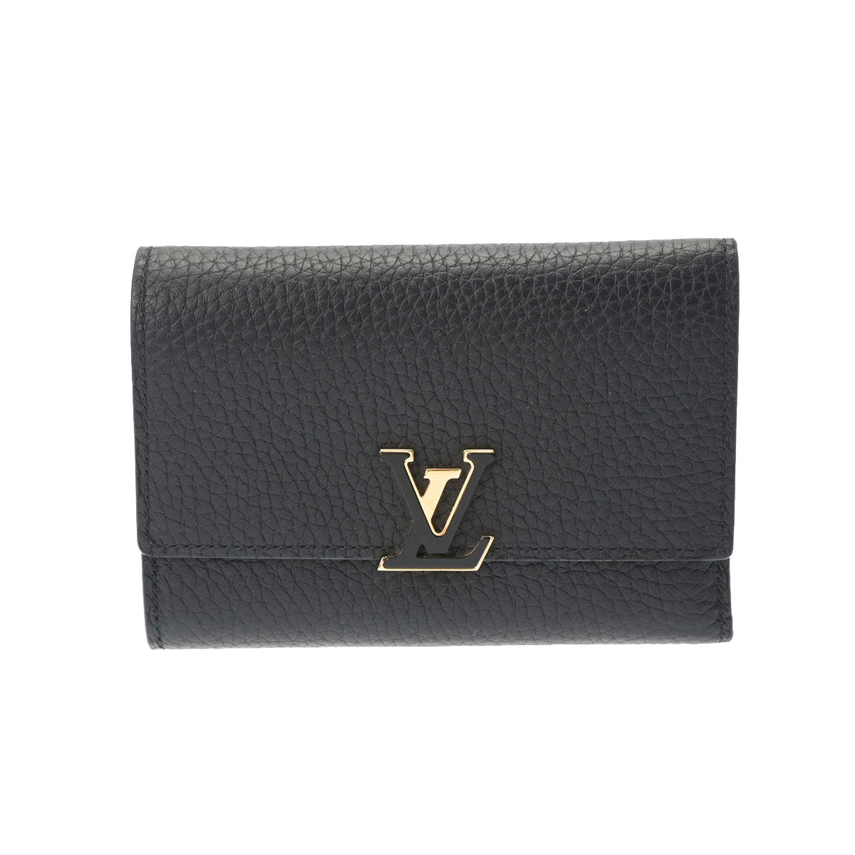 LOUIS VUITTON ルイヴィトン ポルトフォイユ カプシーヌ コンパクト ノワール/ホットピンク M62157 レディース トリヨンレザー 三つ折り財布 Aランク 中古 