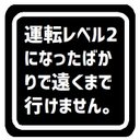 運転レベルが2なので遠くに行けない カー マグネットステッカー