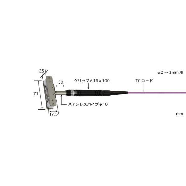 走行線用温度センサ ー50~250°C φ2~3mm Eタイプ 【MWー33EーTC1ーASP】 MW-33E-TC1-ASP 1個(1本)（直送品）