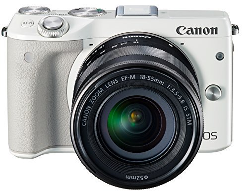 Canon ミラーレス一眼カメラ EOS M3 レンズキット(ホワイト) EF-M18-55mm F3.5-5.6 IS STM 付属 EOSM3WH-1855ISSTMLK【中古品】