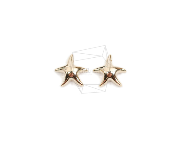 PDT-2596-G【2個入り】スターペンダント,Stars Pendant/14.5mm X 14.6mm