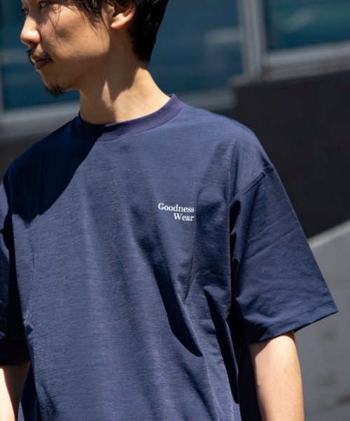 【GLOSTER/グロスター】SORONA ワンポイントロゴ 半袖Tシャツ 裾ドロスト