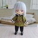 【オビツ11 服】モスグリーン軍服風コスチューム