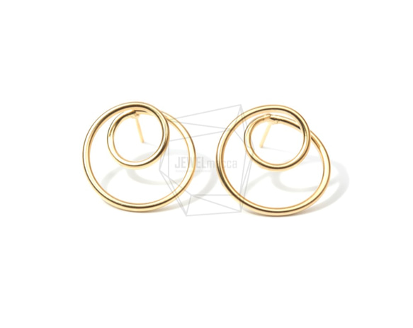 ERG-667-MG【2個入り】ダブルサークピアス,Double Circles Post Earring