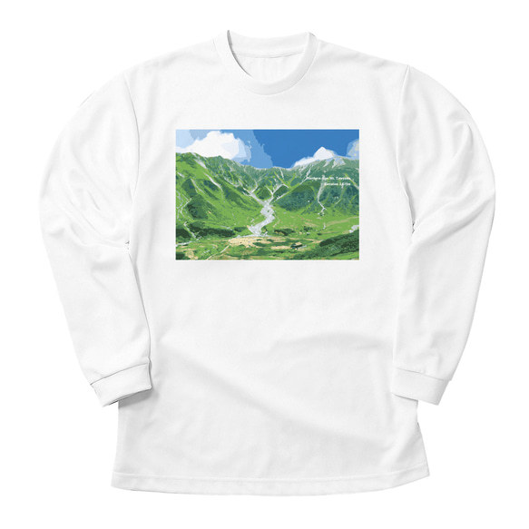 立山 夏 北アルプス 長袖Tシャツ ホワイト ドライ 吸水速乾 山 登山