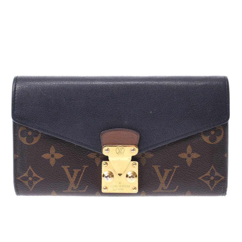 LOUIS VUITTON ルイヴィトン モノグラム ポルトフォイユ パラス ノワール M58415 レディース モノグラムキャンバス 長財布 Bランク 中古 